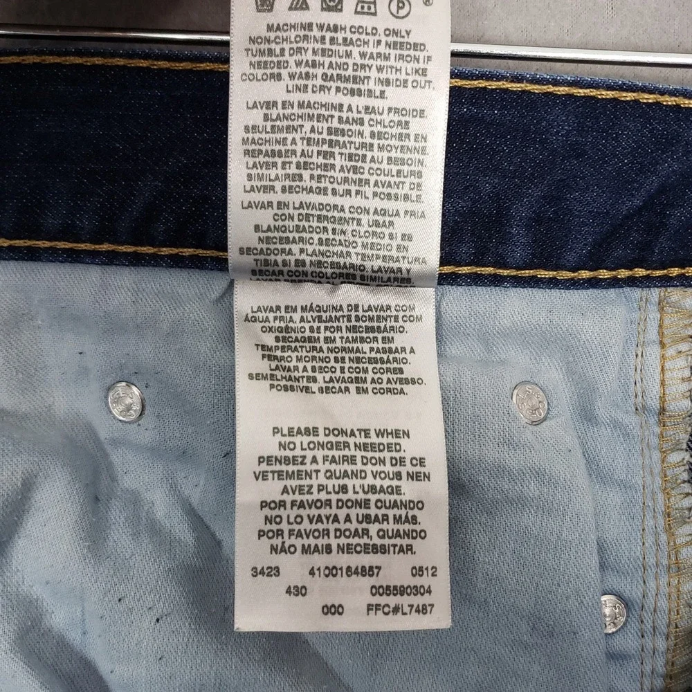 Levi's 559 Relaxed Straight Fit Jeans 100% Cotton Dark Wash Denim Size 42x32‎